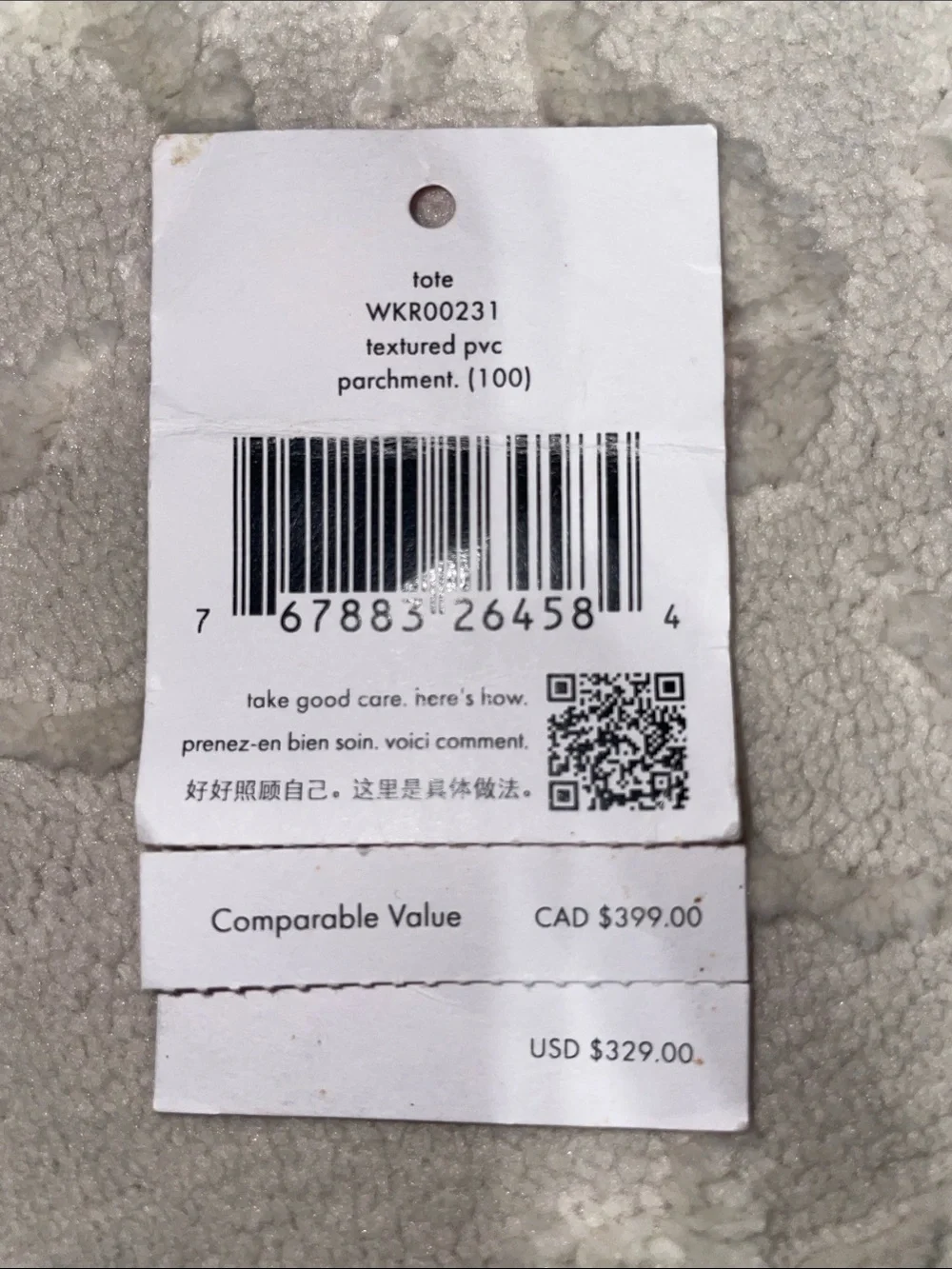 kate spade Cream/White Lori Tote Bag